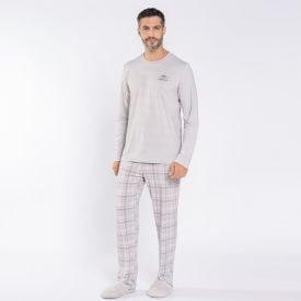 Pijama Masculino Longo Peletizado Marc Alain Cinza
