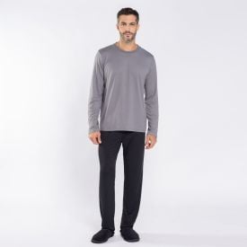 Pijama Masculino Longo Peletizado Marc Alain Cinza