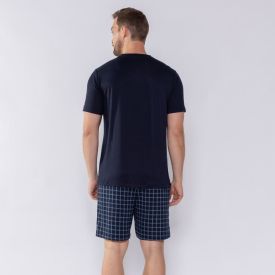 Pijama Masculino Xadrez Com Bolso Marc Alain