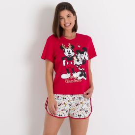 Pijama Merry Christmas Disney Cru/Vermelho
