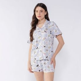 Pijama Mickey Feminino Americano Disney Azul