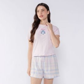 Pijama Stitch Feminino Curto Disney Rosa