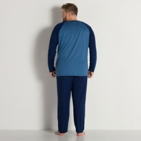 Pijama Varsity Manga Longa Marc Alain Plus Azul