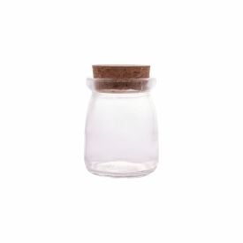 Porta Condimentos Redondo Com Tampa Rolha Lyor 100 Ml - Transparente