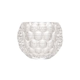 Porta Velas De Cristal Bolhas Lyor 7,5 Cm - Transparente