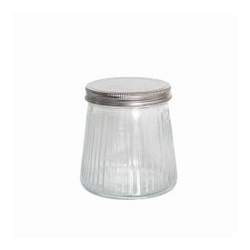 Pote Canelado Com Tampa De Metal Dynasty 680Ml - Prata