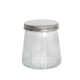 Pote Canelado Com Tampa De Metal Dynasty 680Ml - Prata