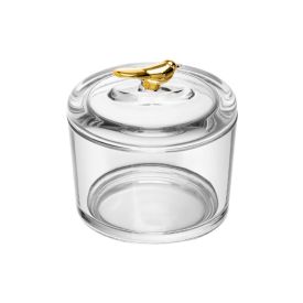 Pote Cristal com Tampa Golden Bird Wolff 7,5Cm