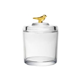 Pote Cristal com Tampa Golden Bird Wolff 8Cm