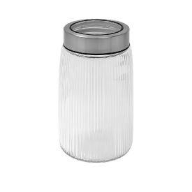 Pote De Vidro Canelado Com Tampa Havan Casa 1,8 Litros - Transparente
