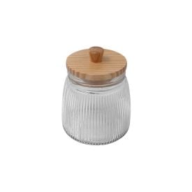 Pote de Vidro Canelado com Tampa Havan Casa 800Ml - Transparente