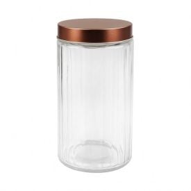 Pote De Vidro Canelado Com Tampa Rosca Rose 1,5 Litro - Havan Casa