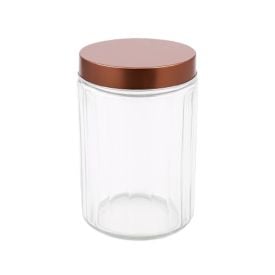 Pote De Vidro Canelado Com Tampa Rosca Rose 1 Litro - Havan Casa