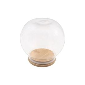 Pote De Vidro Com Tampa Bambu Redondo Havan Casa 800 Ml - Transparente