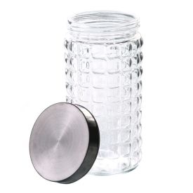 Pote de Vidro com Tampa Havan Casa 1,6 Litros - Prata e Transparente