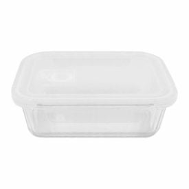 Pote De Vidro Hermético Retangular Canelado Havan Casa 640Ml - Transparente