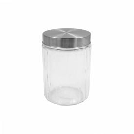 Pote De Vidro Listras Relevo Com Tampa Inox 1,2 Litros - Havan Casa