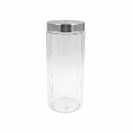 Pote De Vidro Listras Relevo Com Tampa Inox 2,2 Litros - Havan Casa