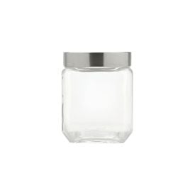 Pote De Vidro Quadrado Wolff 1,2 Litros - Transparente