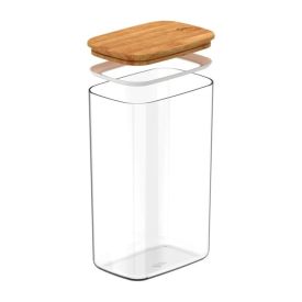 Pote Hermético Keep Ou 2,3L - Transparente e Bambu