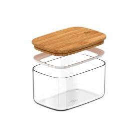 Pote Hermético Keep Ou 650Ml - Transparente e Bambu