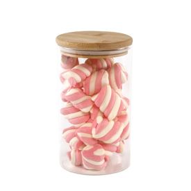 Pote Hermético Redondo Com Tampa Havan Casa 1,3L - Transparente e Bambu