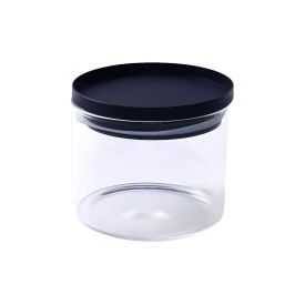 Pote Hermético Vidro Redondo Havan Casa 450Ml - Preto e Transparente
