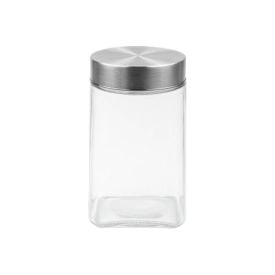 Pote Quadrado Com Tampa Em Metal Havan Casa 1 Litro - Vidro