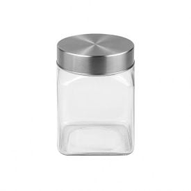 Pote Quadrado Com Tampa Em Metal Havan Casa 800Ml - Vidro