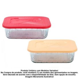 Pote Retangular com Tampa Oceani Vitazza 2,4 Litros - Sortido