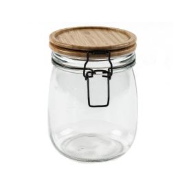 Pote Vidro Com Tampa Em Bambu Havan Casa - 700ml