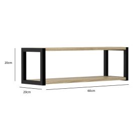 Prateleira 2 Niveis 64X20x20cm Nogueira Berlim Prat-K - Madeira