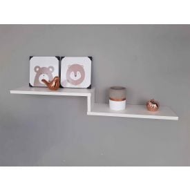 Prateleira Tipo Z Pintura Laca 98 X 18Cm Mdp Jpf - Branco