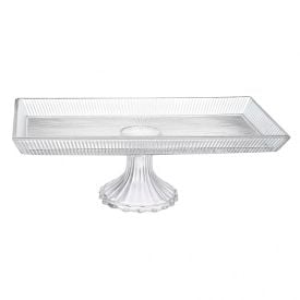 Prato De Bolo Com Pé Tattile L Hermitage 35 Cm - Cristal