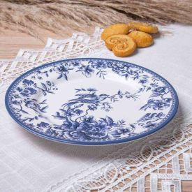 Prato De Sobremesa Alleanza Chinese Garden - Flat Branco e Azul