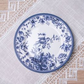 Prato De Sobremesa Alleanza Chinese Garden - Flat Branco e Azul