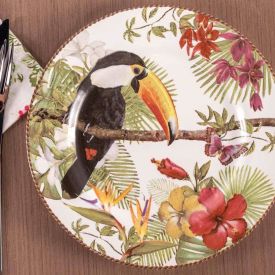 Prato de Sobremesa Cerâmica Alleanza  - Tropico