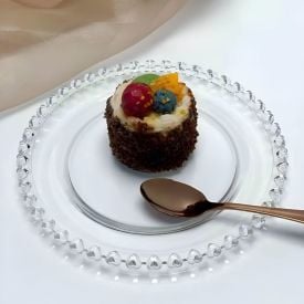 Prato De Sobremesa Lyor Borda Coração 20Cm - Cristal