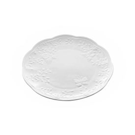 Prato De Sobremesa Lyor De Porcelana Butterfly 19Cm - Branco