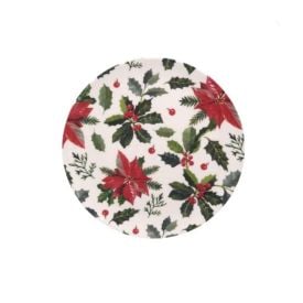 Prato de Sobremesa Natal Floral Havan Casa 20Cm - Sortido