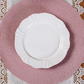 Prato De Sobremesa Soleil White Oxford 23Cm - Porcelana Branca