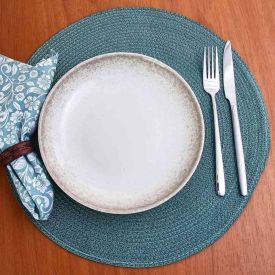 Prato Fundo Ivy Bege Havan Casa 21,5Cm - Cerâmica