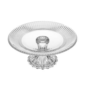 Prato Para Bolo Com Pé Renaissance Lyor 25 Cm - Transparente
