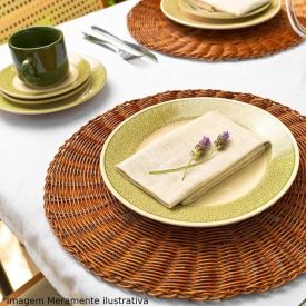 Prato Raso Donna Poppis Biona 24Cm - Verde E Branco