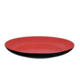 Prato Solecasa Oriental Melamina 20Cm - Vermelho e Preto