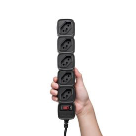 Extensão Protetor Eletrônico Com 5 Tomadas Intelbras Epe 205 - Preto