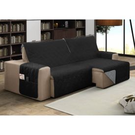 Protetor Para Sofá Dupla Face 4 Lugares Havan Casa - Cinza e Preto