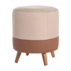 Puff Decorativo Barcelona Havan Casa - Bege/Marrom