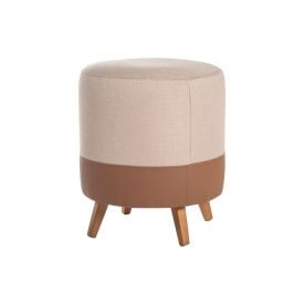 Puff Barcelona 40X40x47 Cm Havan Casa - Bege/Marrom
