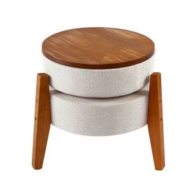 Puff Multiuso Jakarta 39X41 cm Havan Casa - Marfim